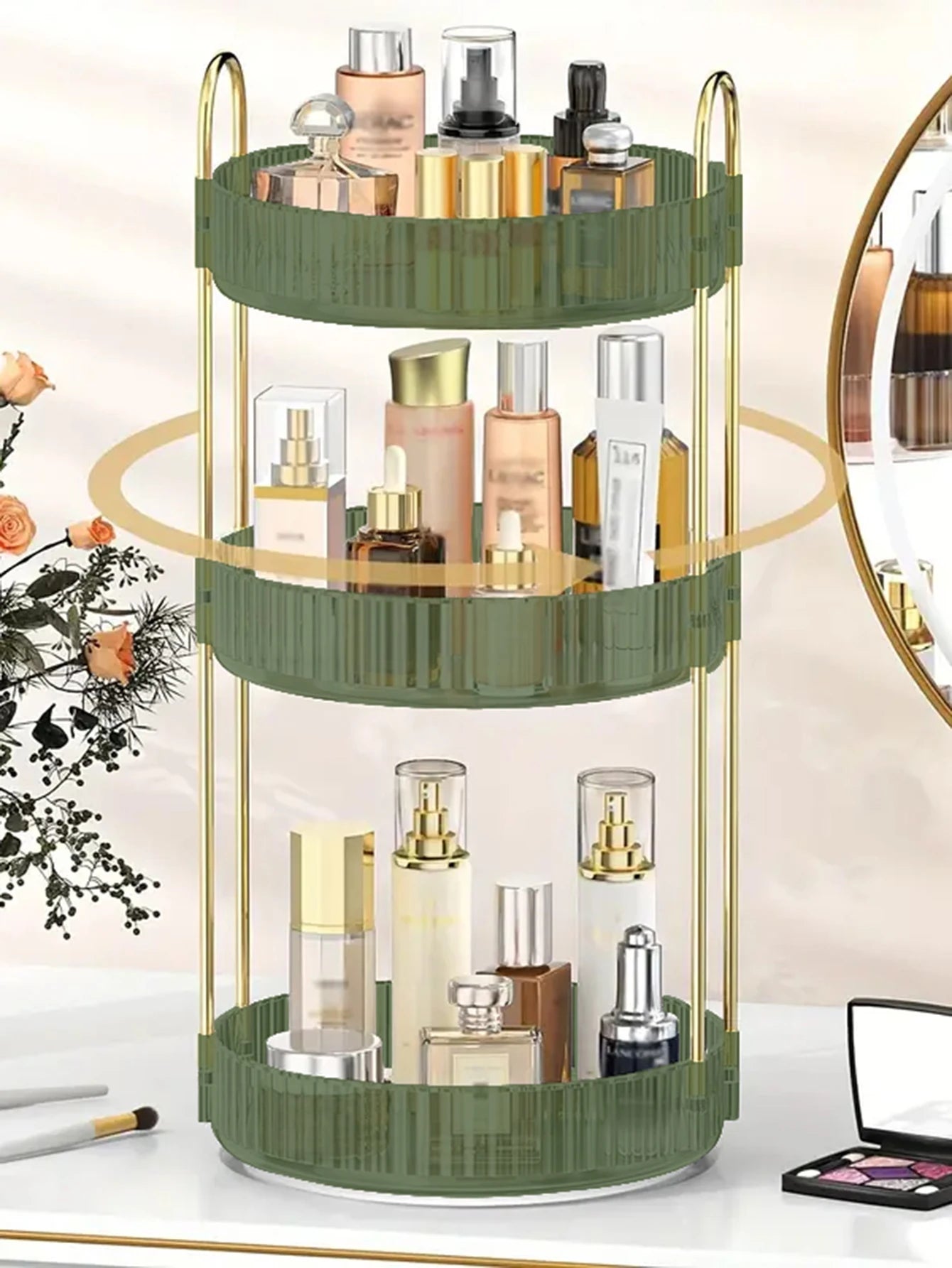 360° Rotating Makeup Organizer – 3-Tier Storage Rack Beauty & Personal Care Peaceful Pleasures Health and Wellness