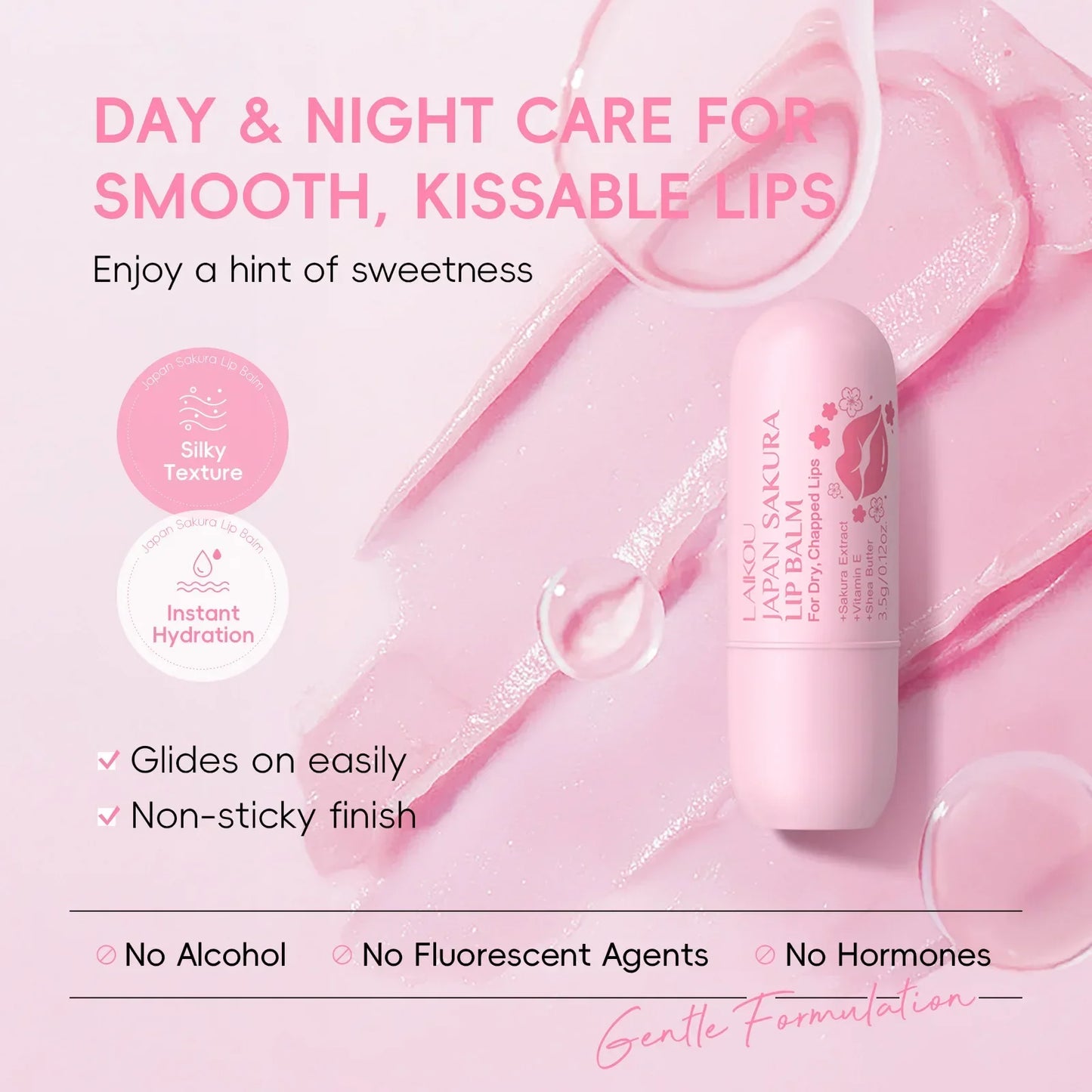 LAIKOU Sakura Lip Balm – Hydrating & Nourishing 3.5g Peaceful Pleasures Health and Wellness