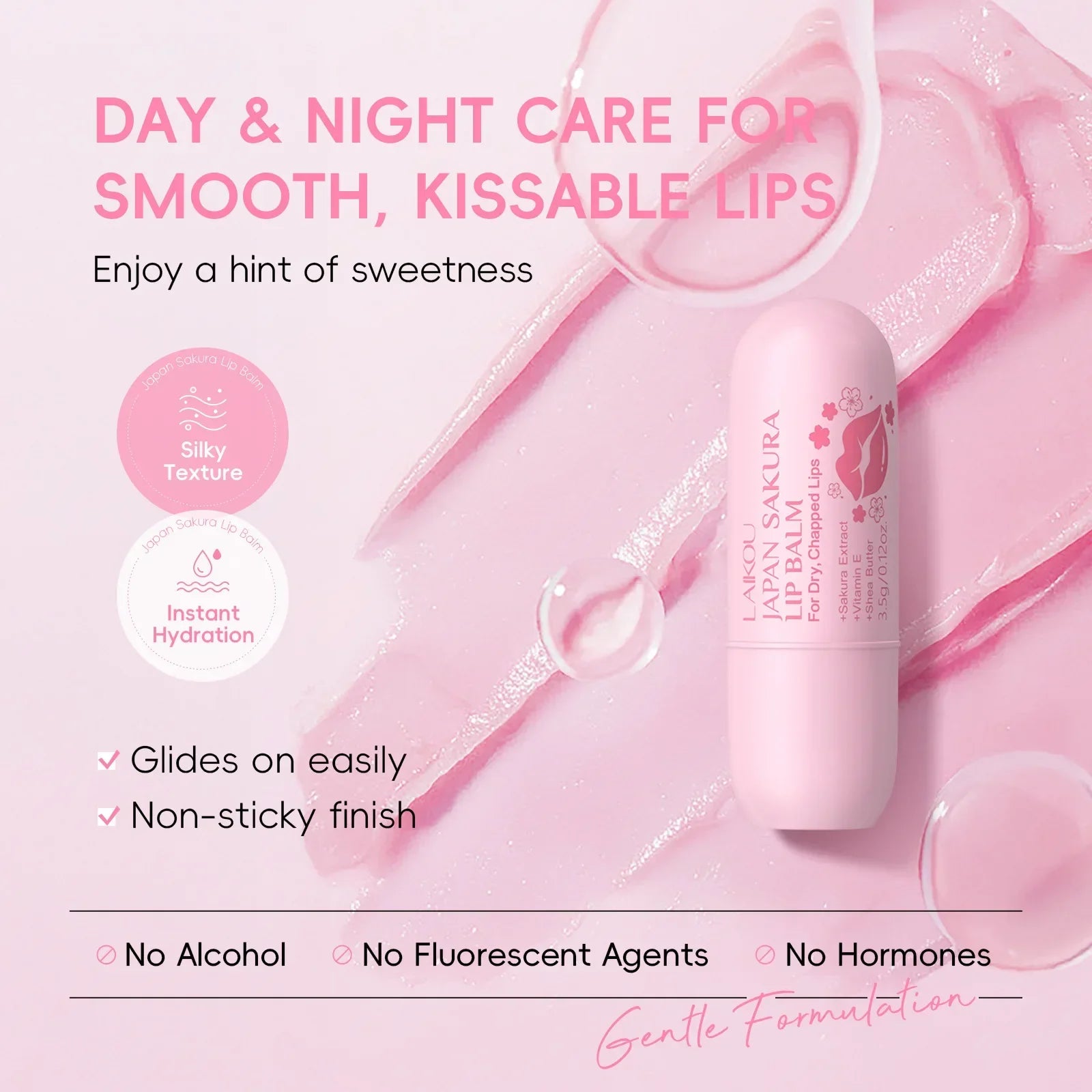 LAIKOU Sakura Lip Balm – Hydrating & Nourishing 3.5g Peaceful Pleasures Health and Wellness