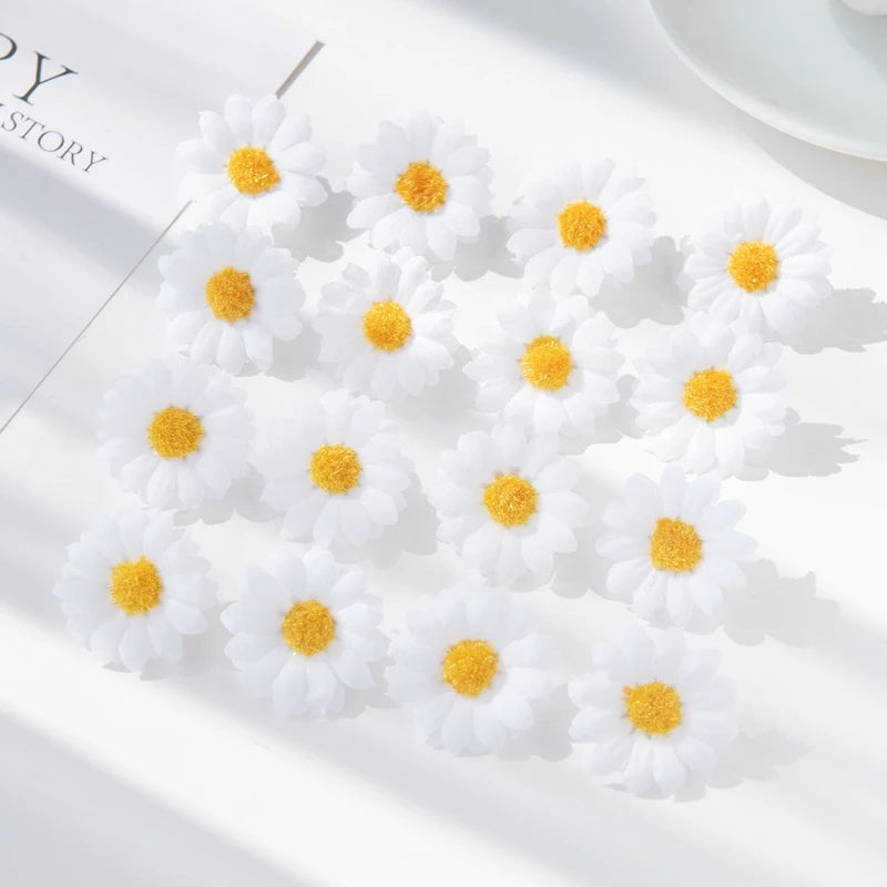 Mini Silk Daisy Artificial Flowers 50/100pcs | Wedding & DIY Decor