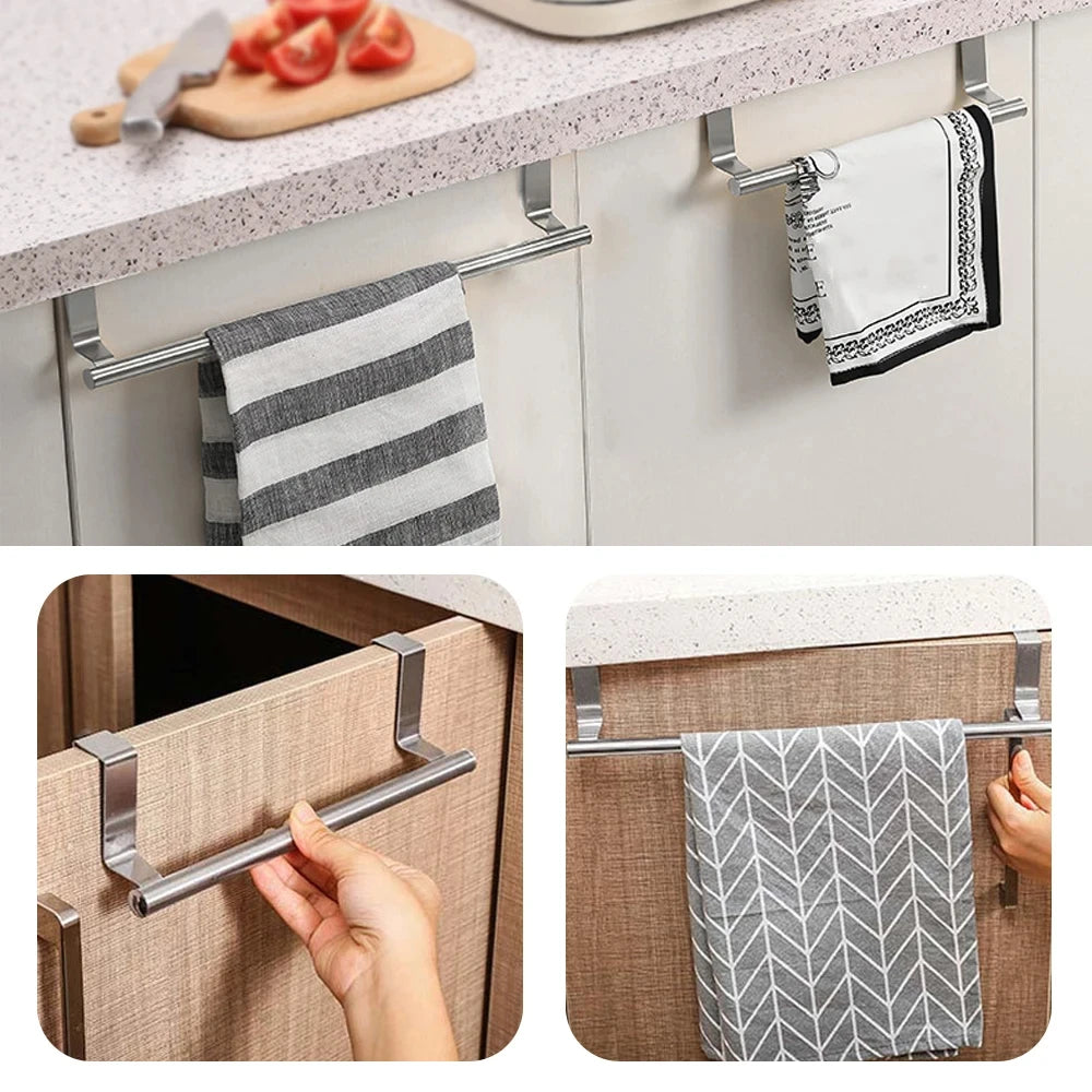 Over Door Towel Rack – Stainless Steel Hanging Bar Organizer