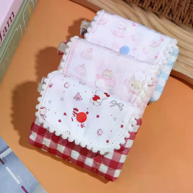 Cute Plaid Canvas Coin Purse – Mini Wallet & Earphone Pouch