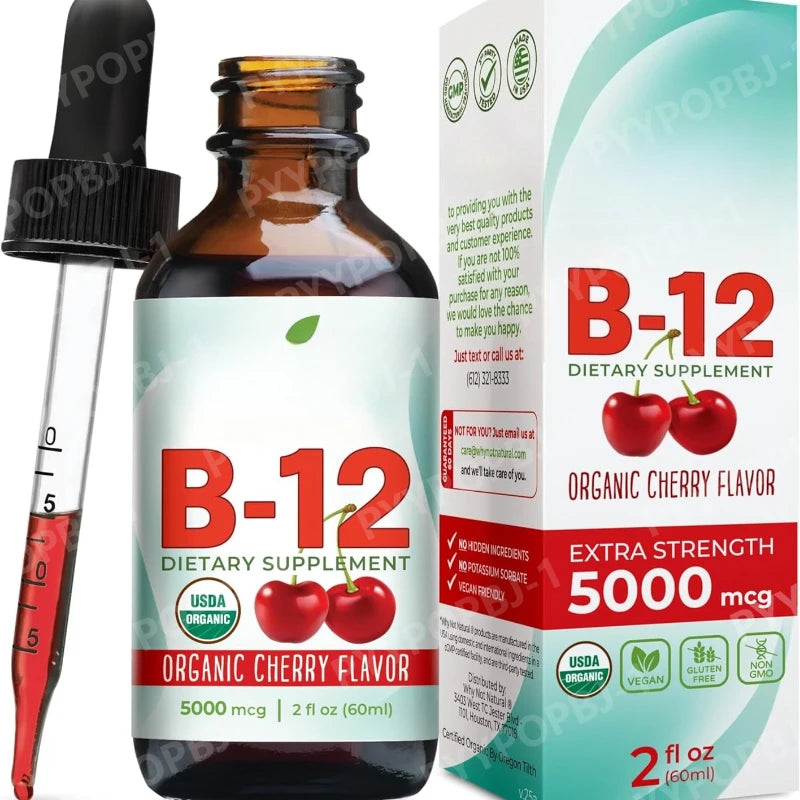 Vitamin B12 5000mcg Sublingual Drops – Cherry, Vegan 60ml