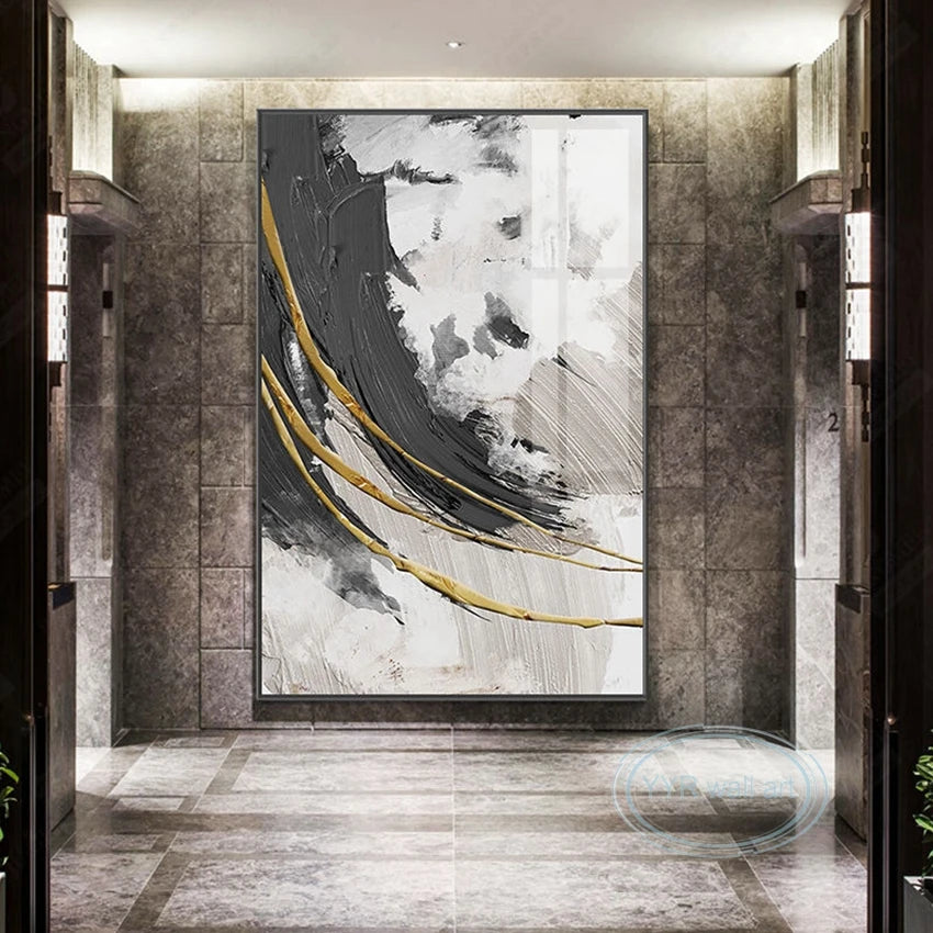 Nordic Modern Abstract Hand-Painted Canvas Wall Art | Acrylic Abstract Canvas Painting Peaceful Pleasures Health and Wellness