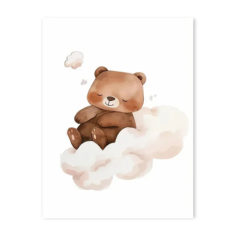 Cute Animal Canvas Wall Art for Kids Bedroom & Nursery