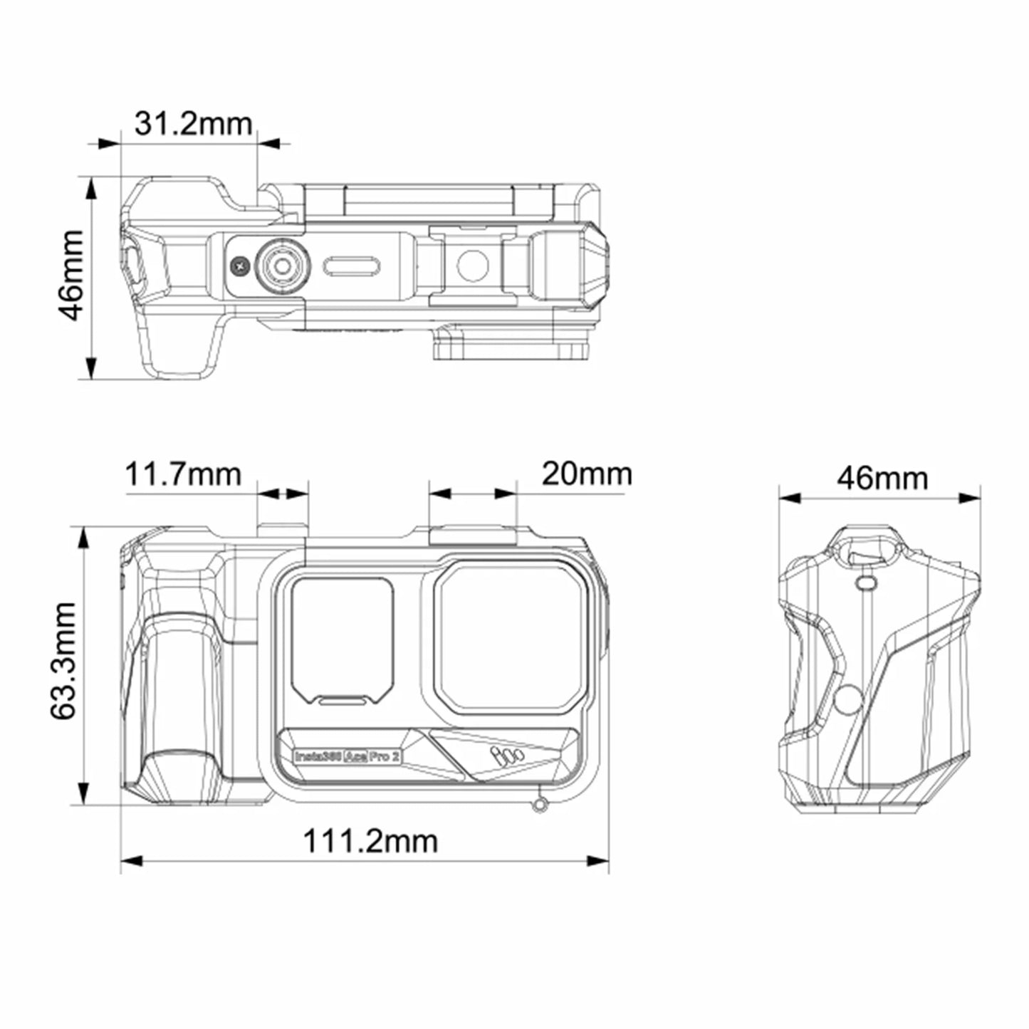 Quick Release Holder Mount for Insta360-AcePro2 Hand Grip Mount Rabbit Cage Camera Aluminum Frame Protective Frame Housing Case Peaceful Pleasures Health and Wellness