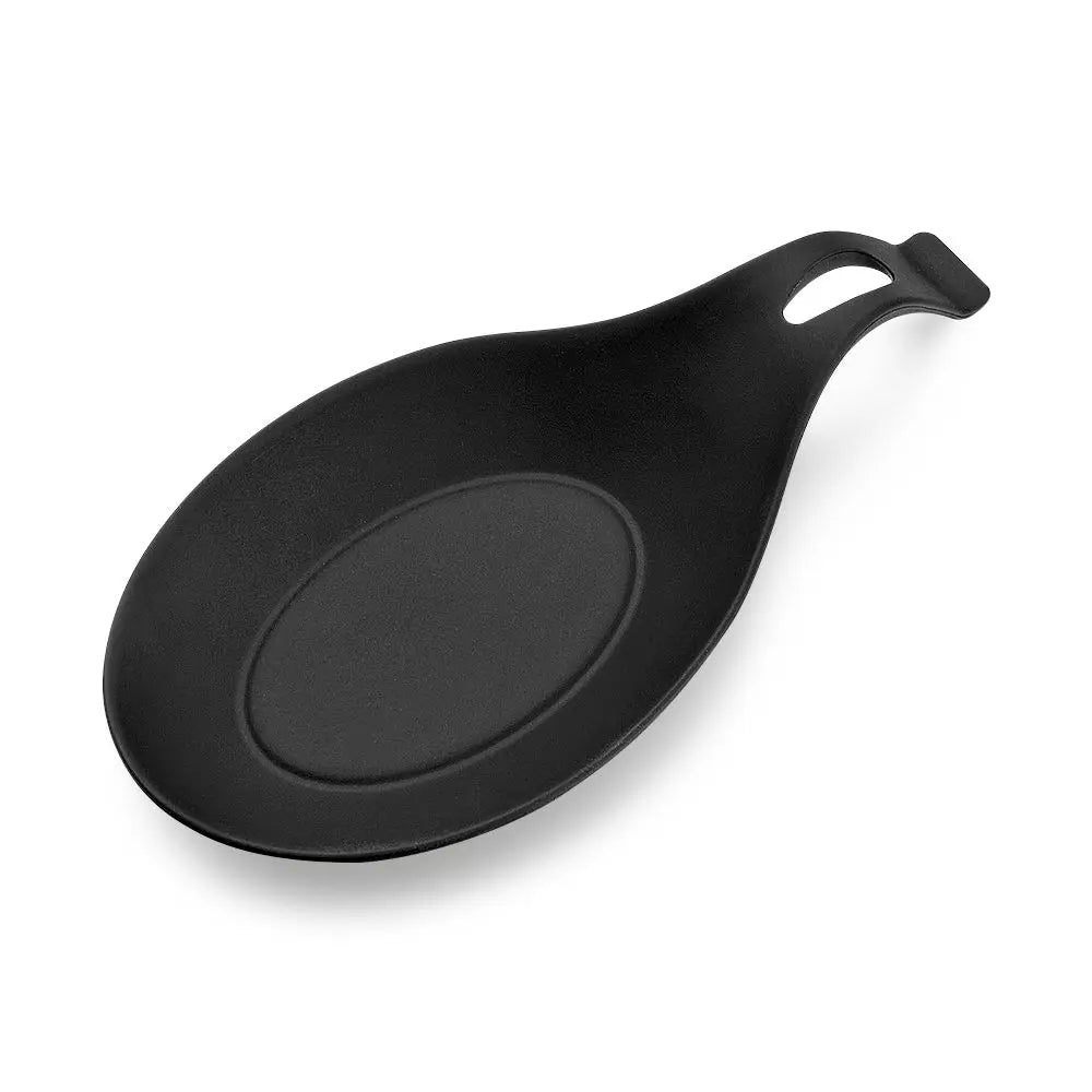 Silicone Spoon Rest & Utensil Holder – Heat Resistant Black