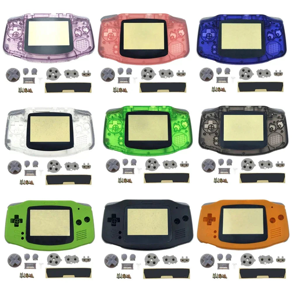 Full Housing Shell Replacement for Game Boy Advance GBA Clear Transparent Custom Case Cover Buttons Screws Full Set DIY Repair Peaceful Pleasures Health and Wellness