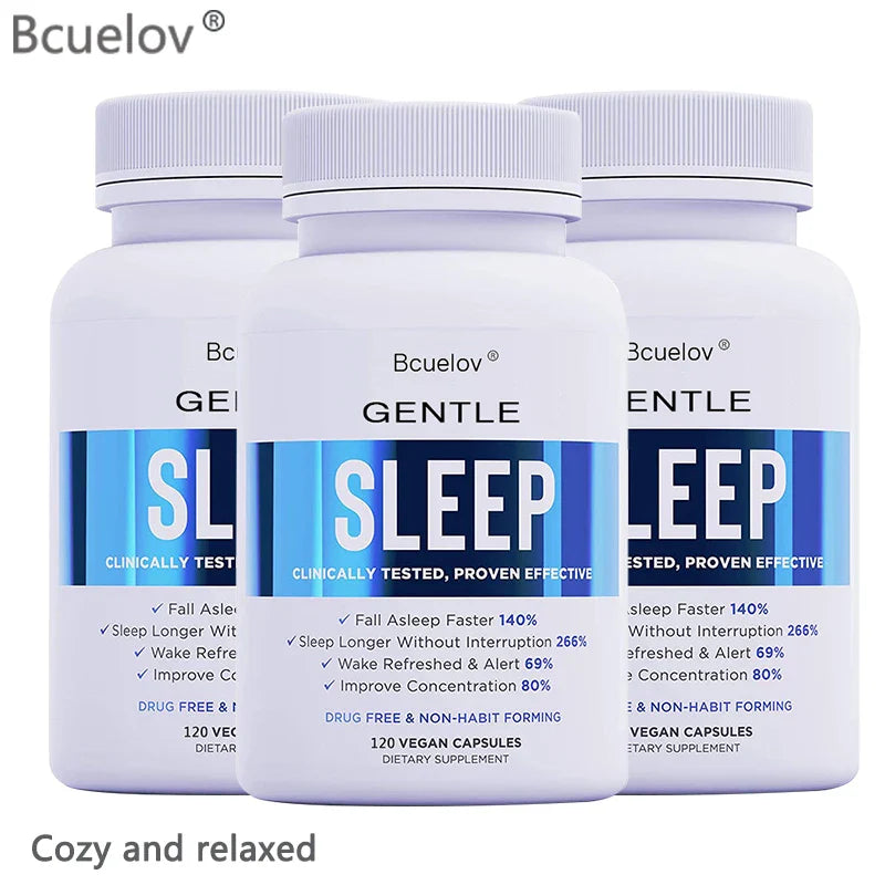 Bcuelov Melatonin Sleep Support Capsules | Wake Up Refreshed