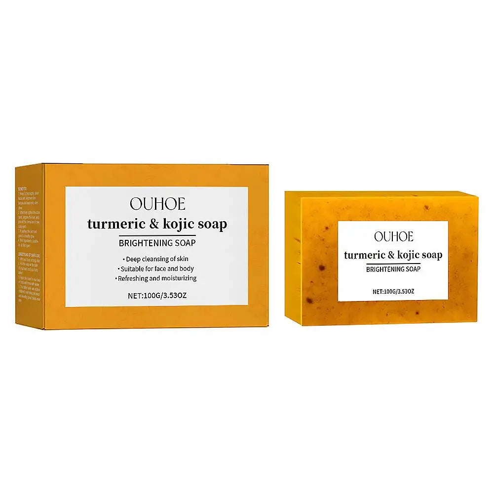 100g Turmeric Soap, Lemon Kojic Acid Soap, Shower And Facial Soap Body Care Face Cleanser Turmeric Soap Body and Face Cleaning Peaceful Pleasures Health and Wellness 1pc