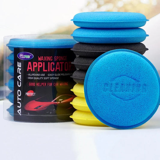 12-Pack Round Car Waxing Sponge Set | High-Density Polish Sponges Car Waxing Sponge Peaceful Pleasures Health and Wellness