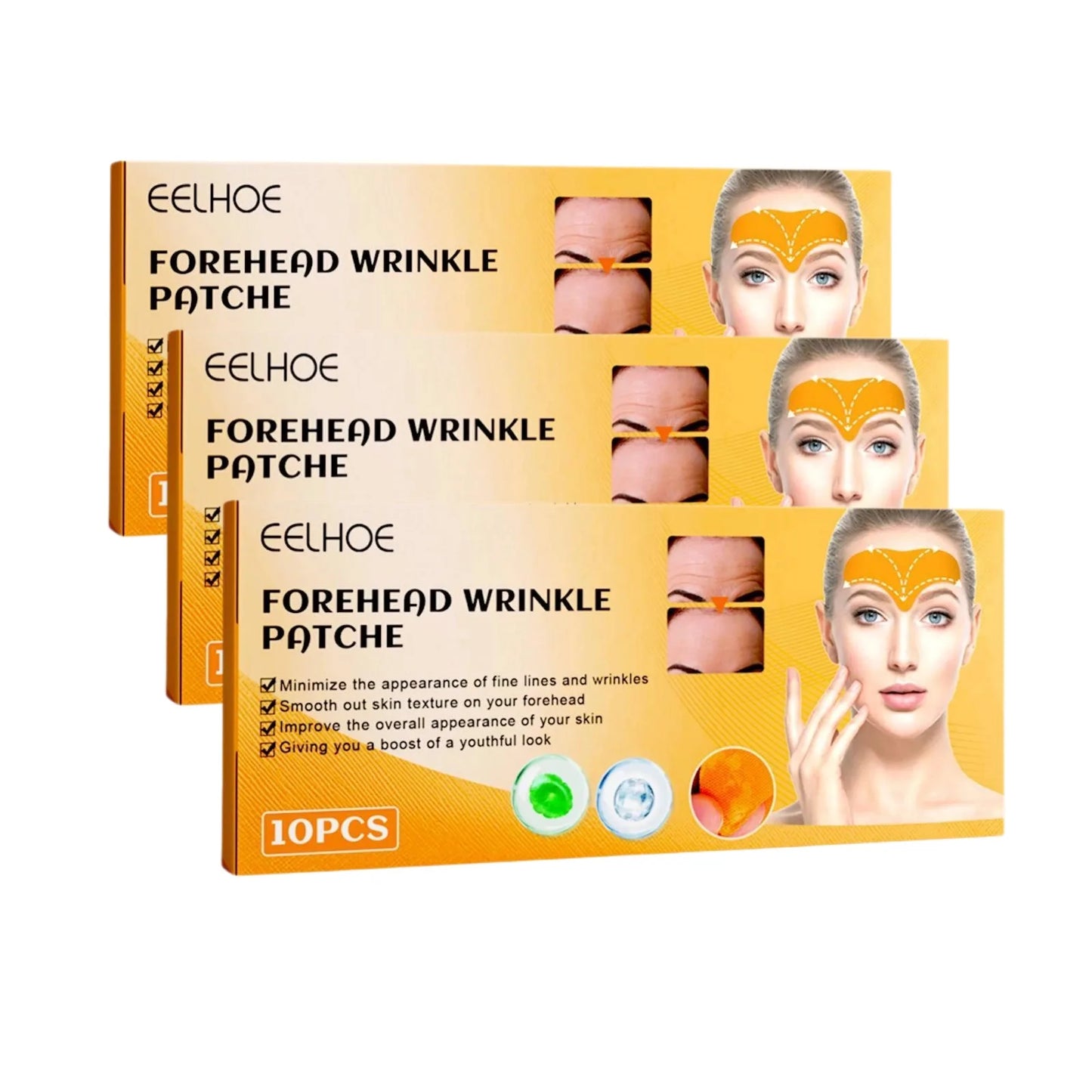 Forehead wrinkle Patch Reduce Fine Lines Firming Smoothing Tighten forehead Collagen Gel Patch Skin Care Stickers for women Peaceful Pleasures Health and Wellness 3 boxes