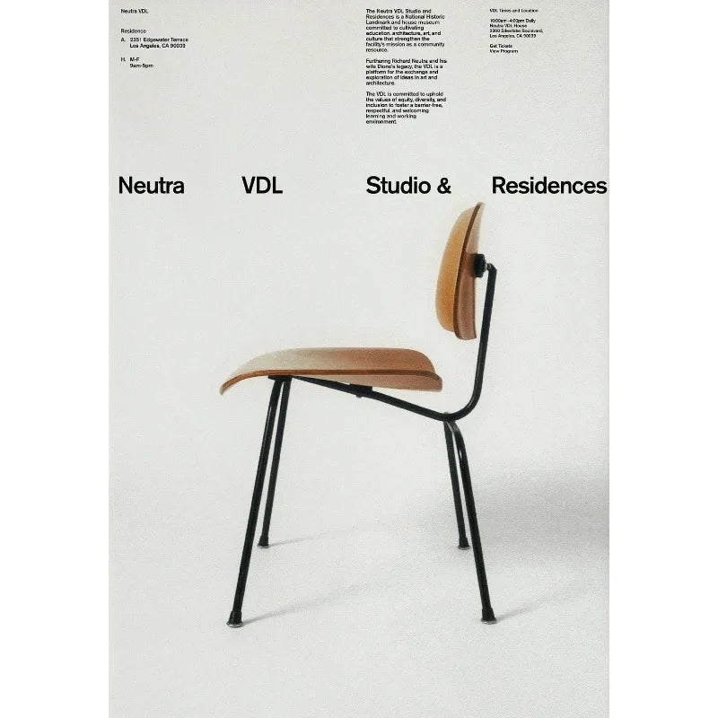 Vintage Bauhaus Chairs Canvas Poster | Mid-Century Wall Art