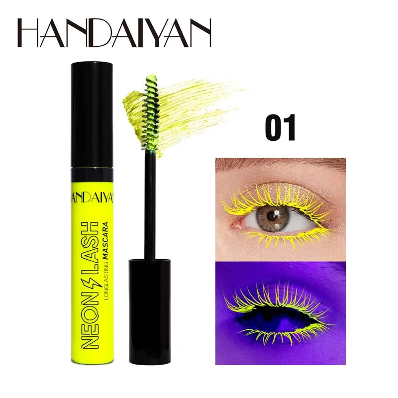 Neon Fluorescent Mascara – Waterproof, Fast Dry, Curling & Lengthening