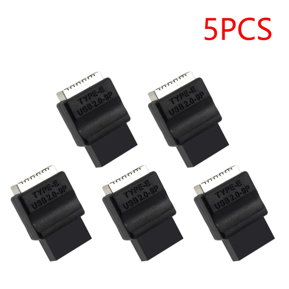 Motherboard USB 2.0 9-Pin To Type-E Front Panel Header Extension Adapter Male To Female Adapter for Desktop PC Peaceful Pleasures Health and Wellness 5PCS