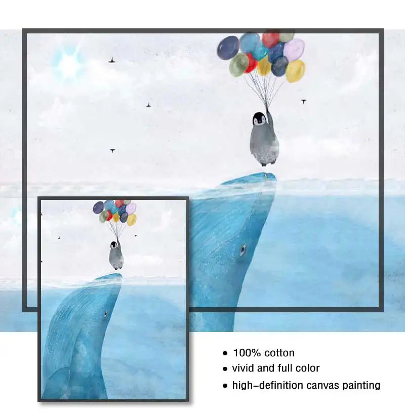 Coastal Beach Watercolor Canvas Wall Art | Frameless Poster Print Canvas Wall Art Peaceful Pleasures Health and Wellness