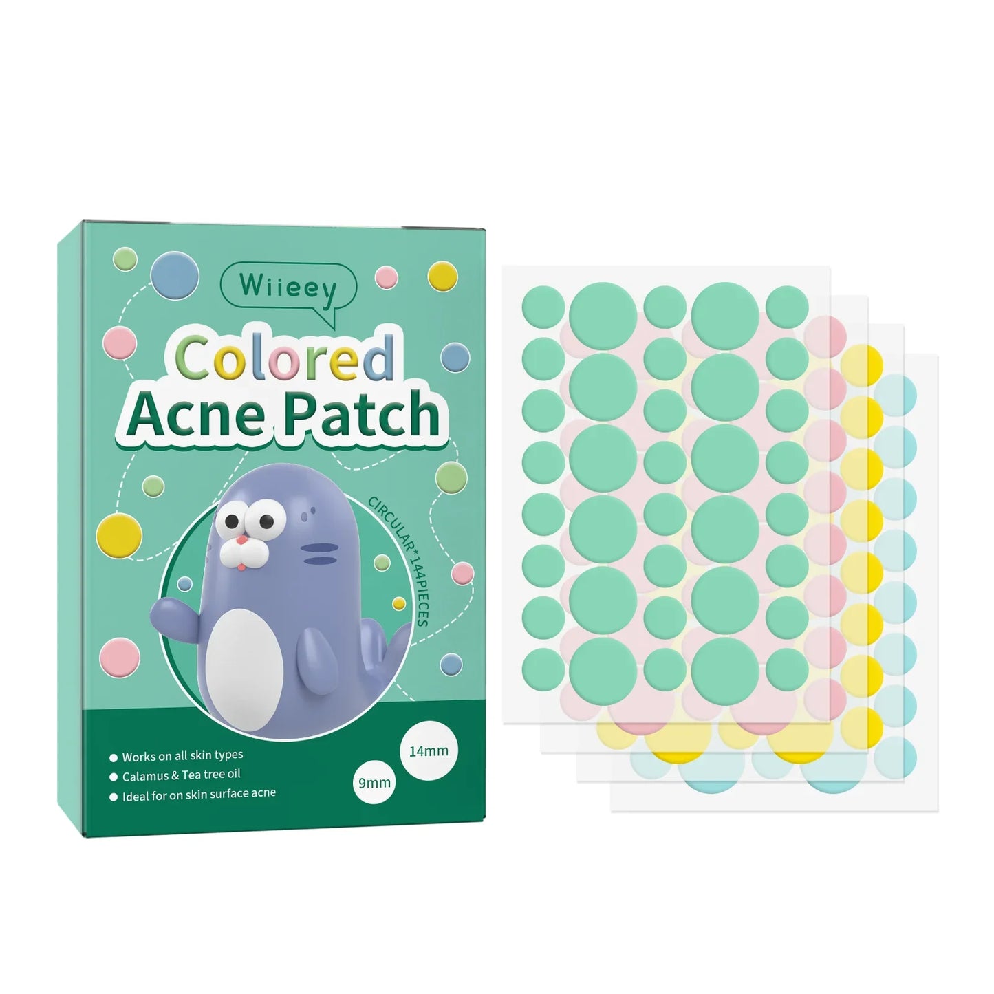 Wiieey Star Acne Patches – Colorful Pimple Stickers 144–288pc