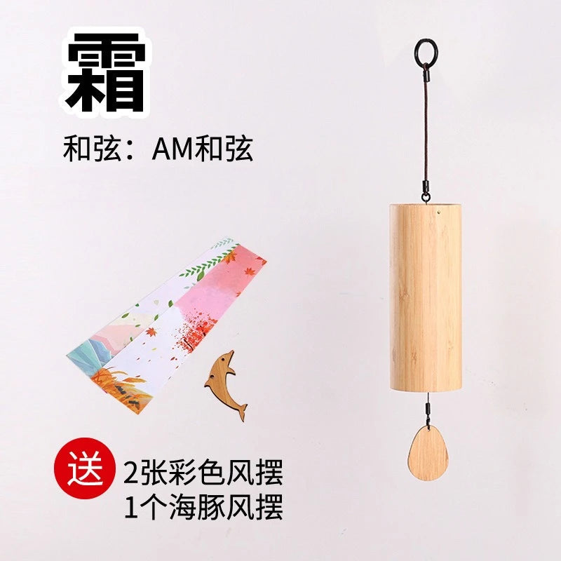 Chord Wind Chimes Japanese Hand Crank Retro Bamboo Meditation Sound