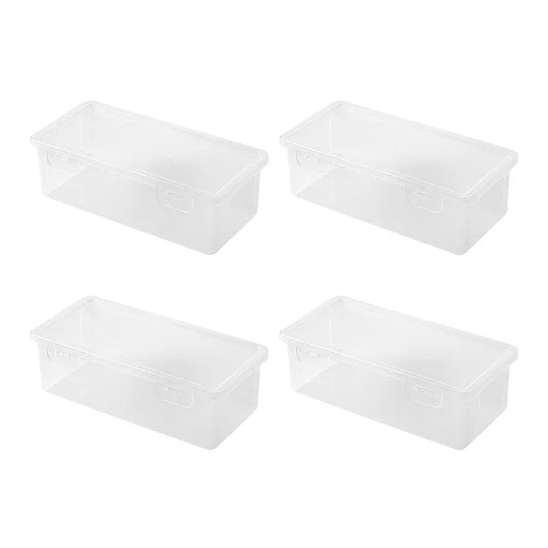 1-4 Transparent plastic desktop organizer box for miscellaneous storage of office supplies, pens, file boxes, kitchen storage bo Peaceful Pleasures Health and Wellness 4PCS