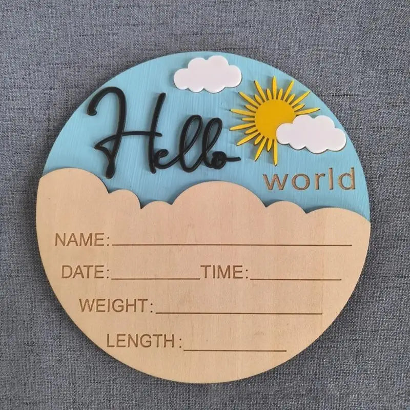 Hello Baby Wooden Sign | Birth Announcement & Nursery Photo Prop