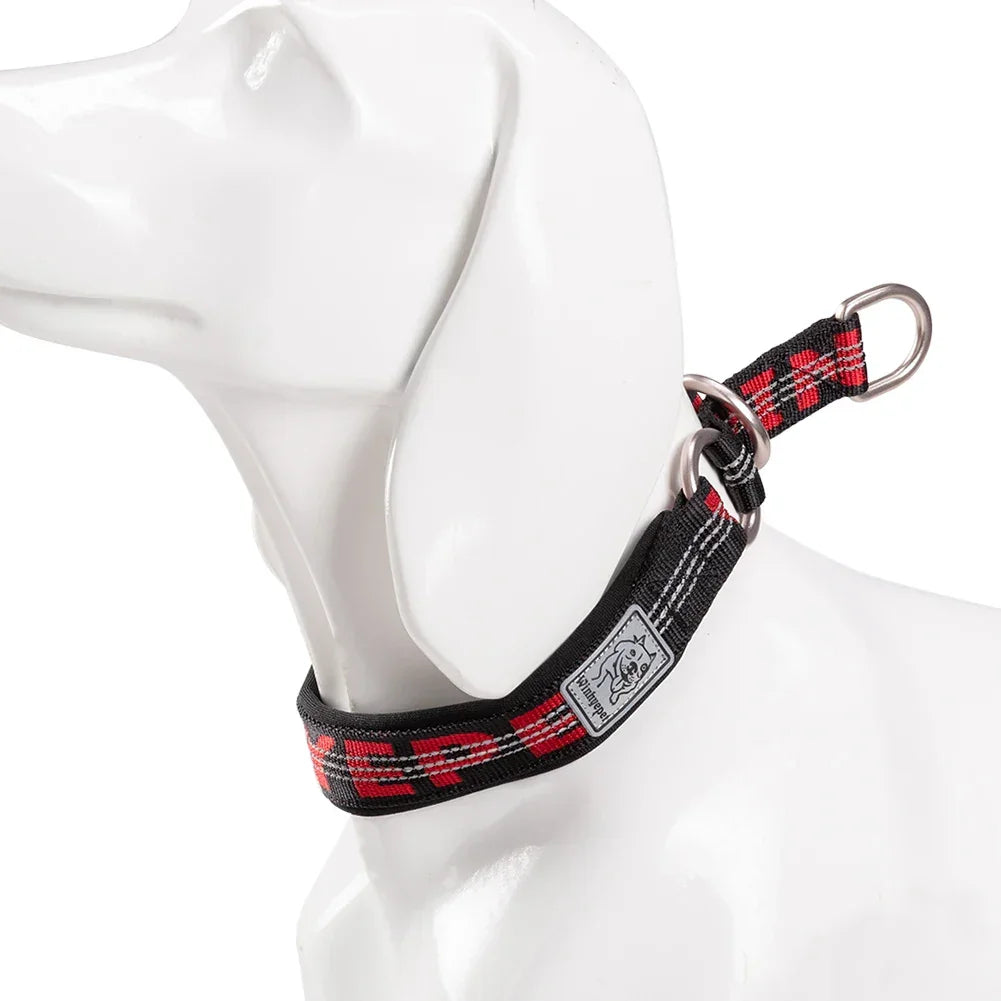 TRUELOVE Pet Collar Nylon Webbing P-chain Explosion-proof Neoprene Padding Pets Running Training Large Medium Small Dogs YC1851 Peaceful Pleasures Health and Wellness Black Reflective XS China Mainland