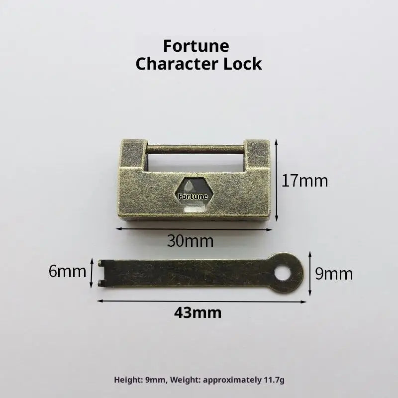 Cat Head Antique Mini Padlock with Key | Diary & Jewelry Lock