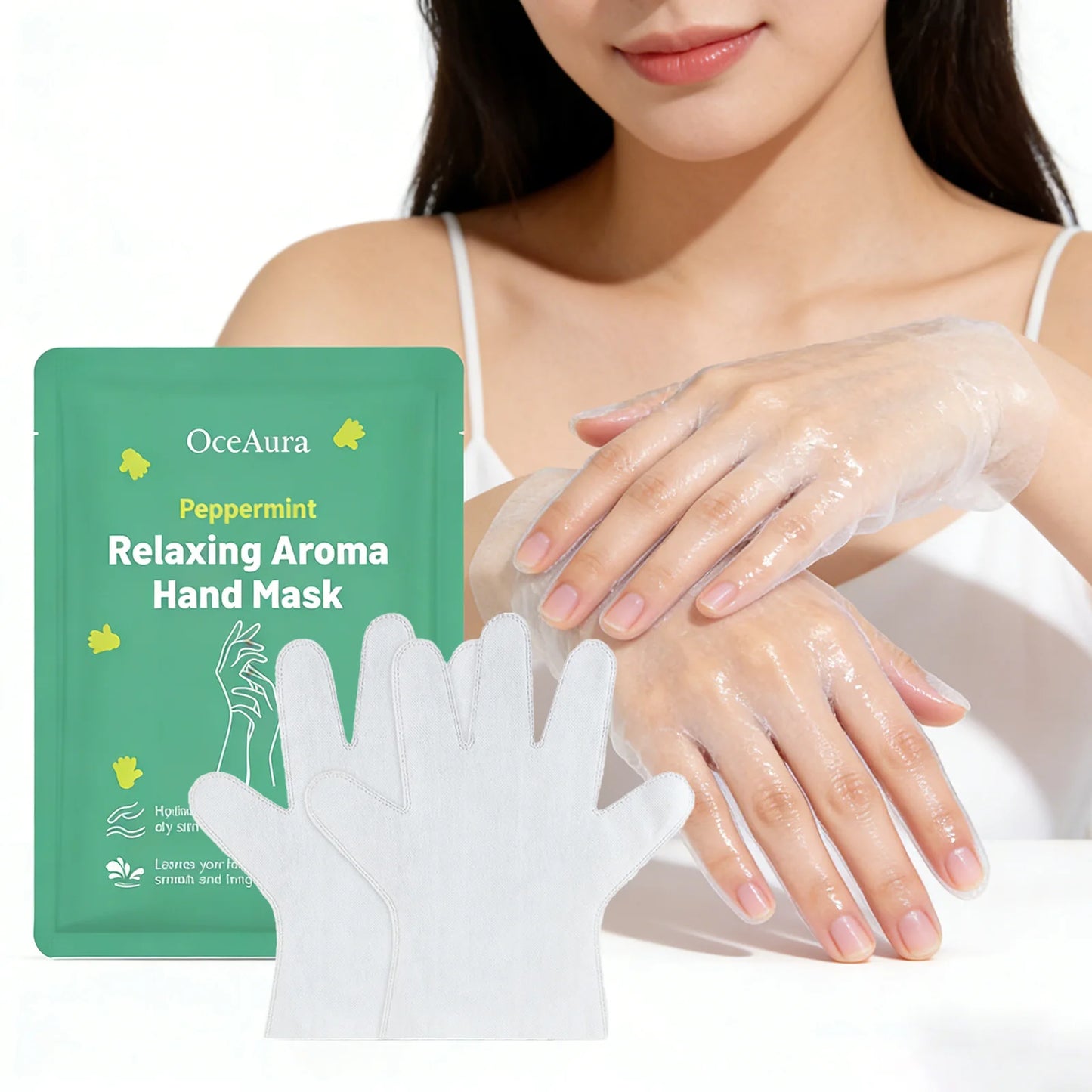 OceAura Peppermint Hand Mask Gloves – Deep Moisturizing Treatment