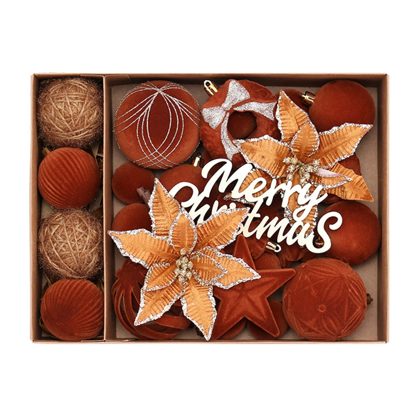 38-Piece Velvet Christmas Ball Ornaments – Mixed Color Set