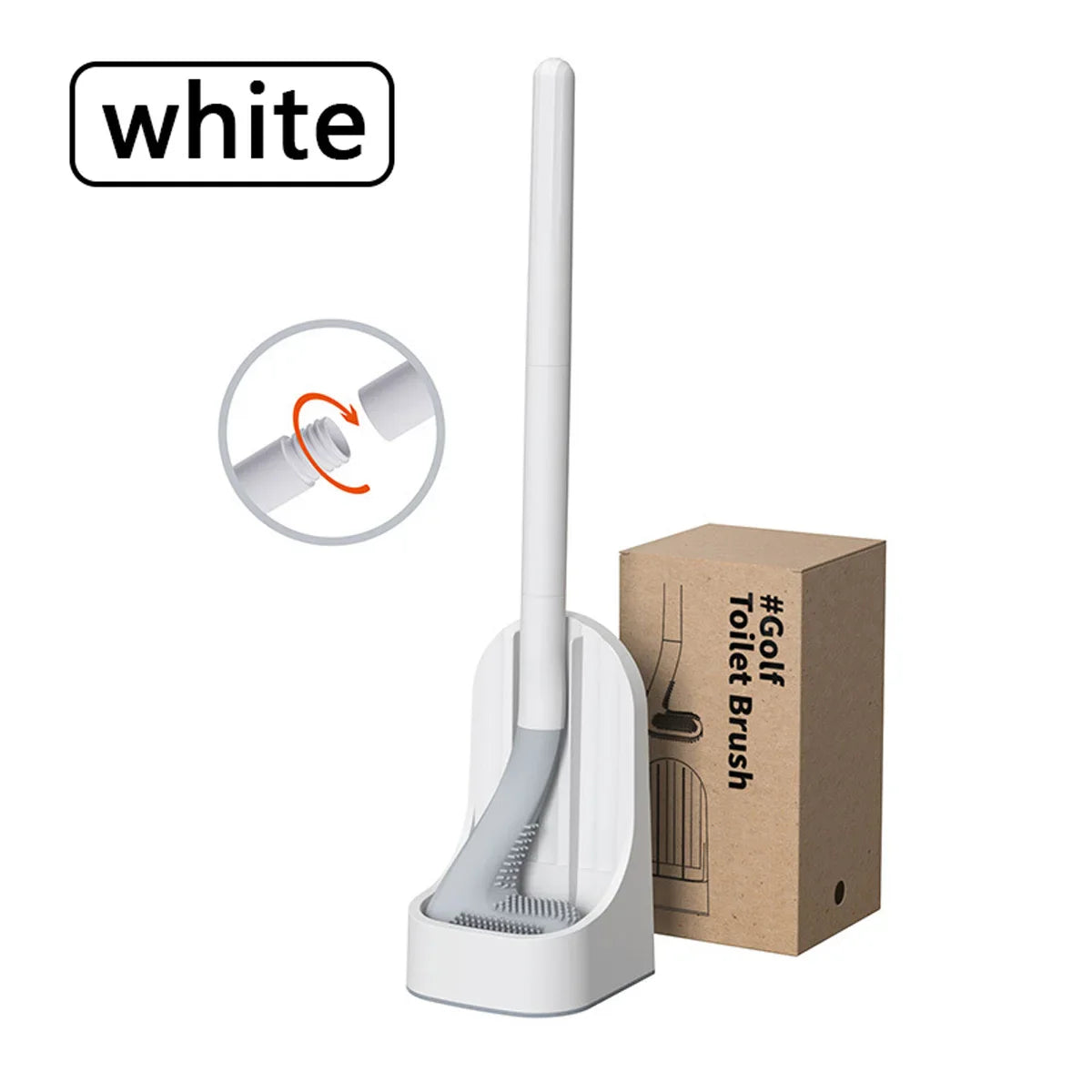 Wall-Mounted Toilet Brush & Base Set – Soft Rubber, Quick-Drain