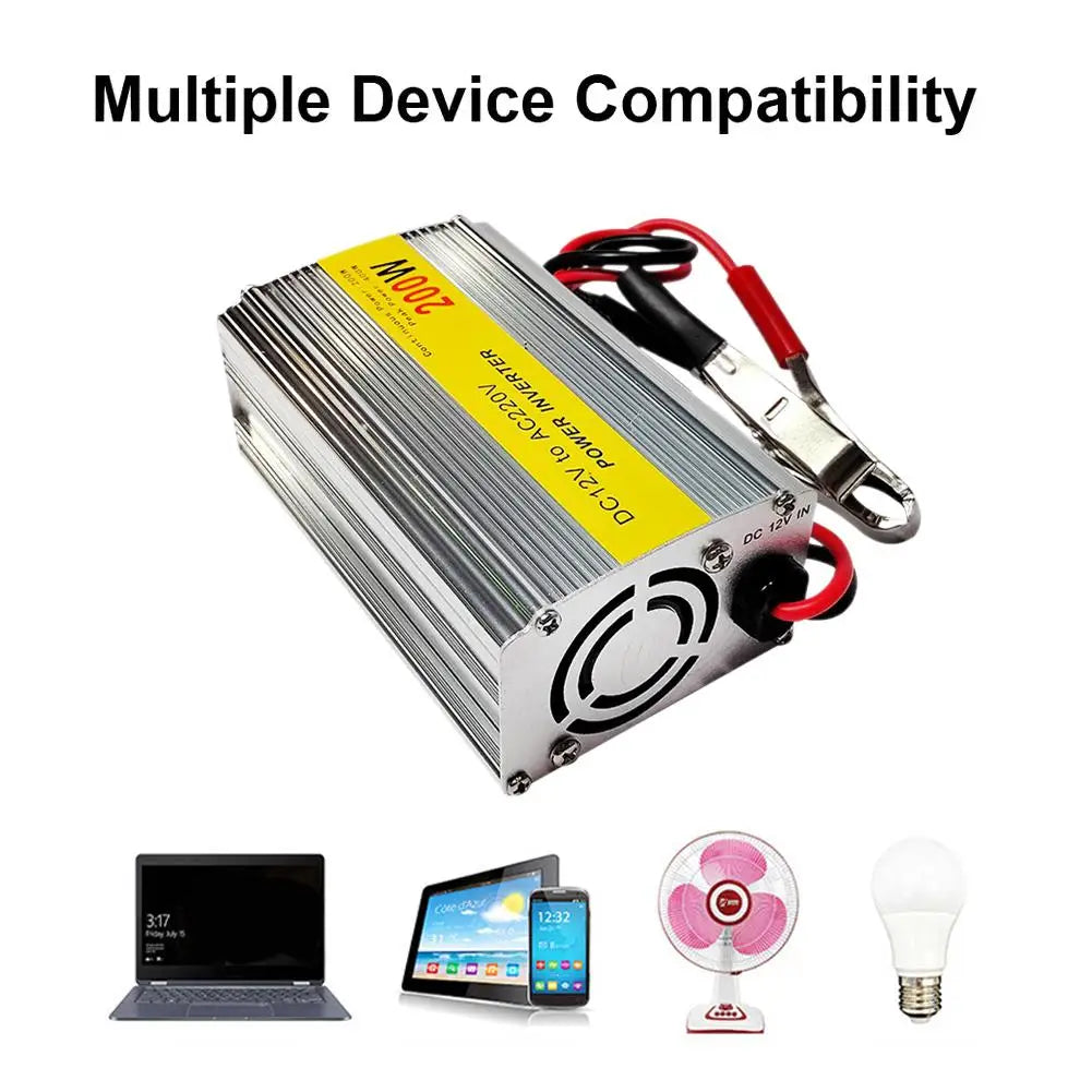 200W Car Power Inverter 12V to 220V AC with USB Port