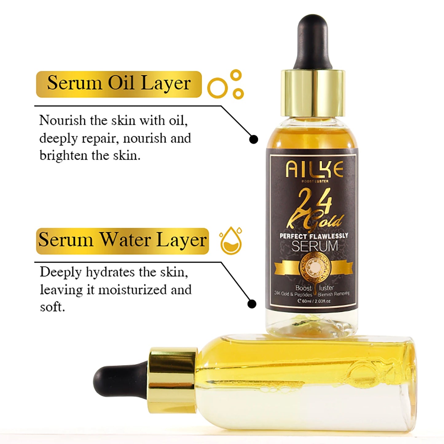 AILKE 24K Gold Brightening Face & Body Serum | Even Skin Tone