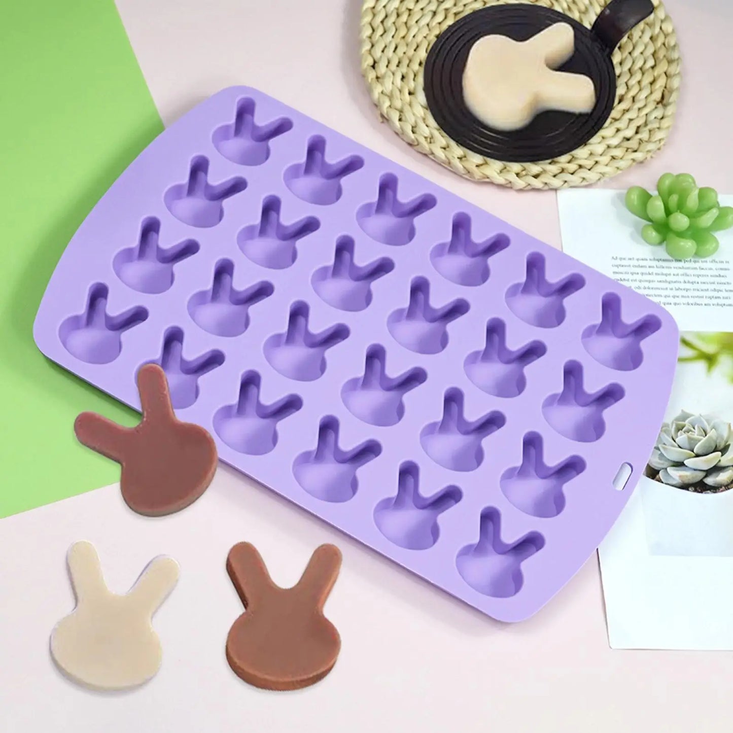 Easter Bunny Silicone Mold – Chocolate, Fondant & Resin DIY Silicone Baking Mold Peaceful Pleasures Health and Wellness