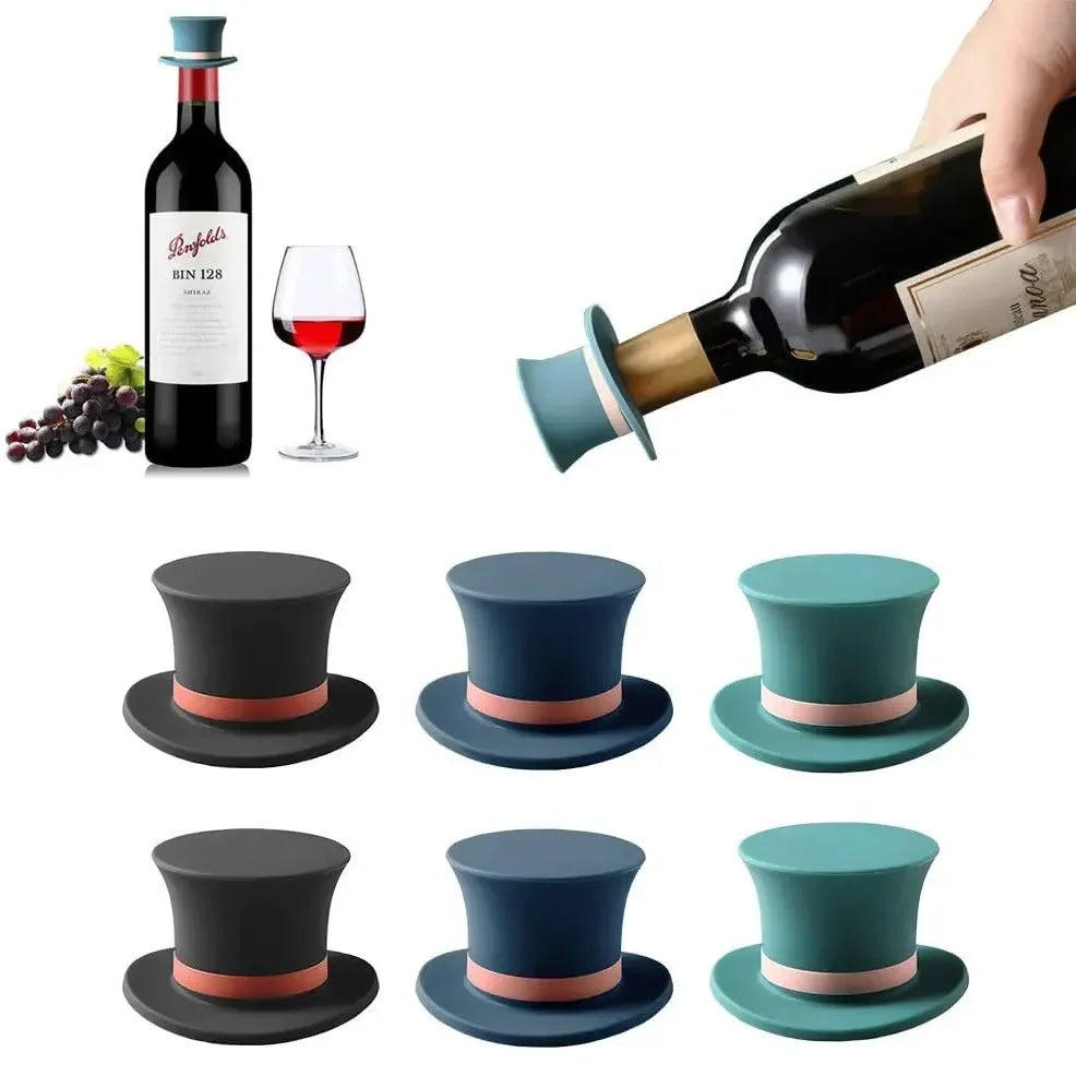 Magic Hat Silicone Wine Bottle Stopper | Fun Top Hat Cork