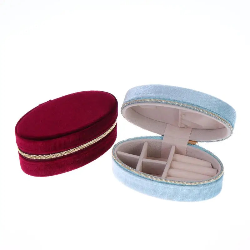 Mini Velvet Jewelry Box Oval Shape for Storage of Rings Earrings Bracelets Luxury Organizer for Home or Travel Peaceful Pleasures Health and Wellness