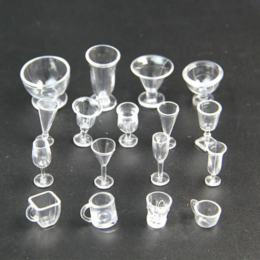 17-Piece Miniature Dollhouse Tableware Set – Cups & Plates Dollhouse Miniatures Oasis Select Default Title