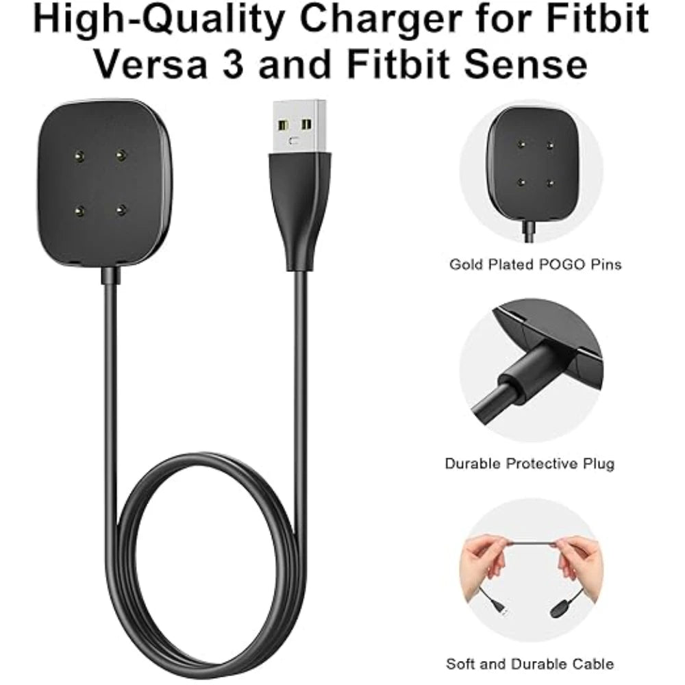 Fitbit Sense 2 / Versa 4 / Versa 3 USB Charger Cable 3.3ft