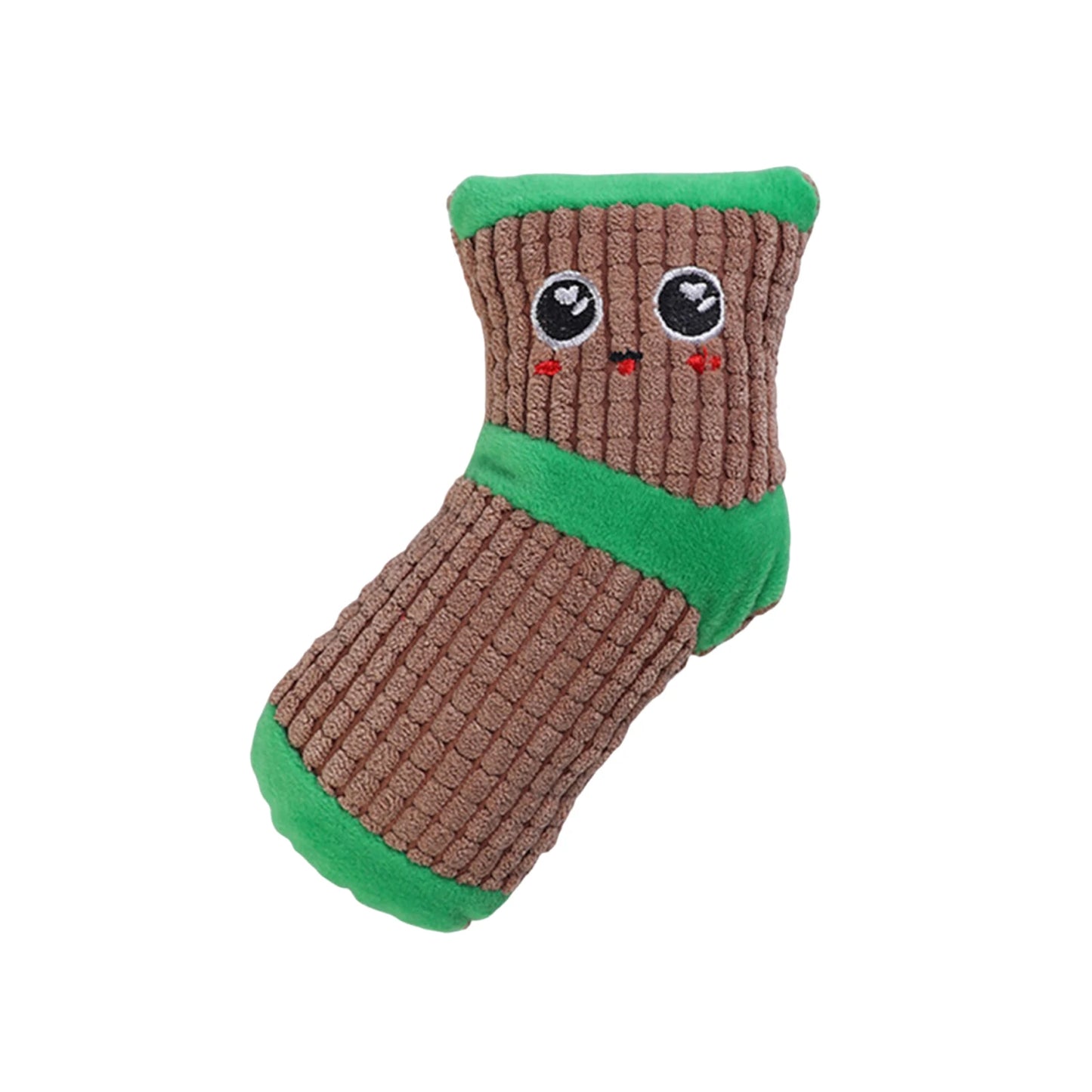 Plush Heavy Duty Dog Toy Cute Sock Shape Dog Toys Resistant Expression Dog Bite Toy Stress Management for Teething Breed Peaceful Pleasures Health and Wellness Coffee