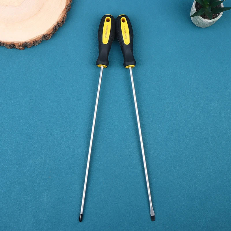 High Quality 6*300mm Long Handle Screwdriver Slotted Cross Head Magnetic Screwdriver Bit Anti Slip Screw Driver Bolt Driver Tool Peaceful Pleasures Health and Wellness
