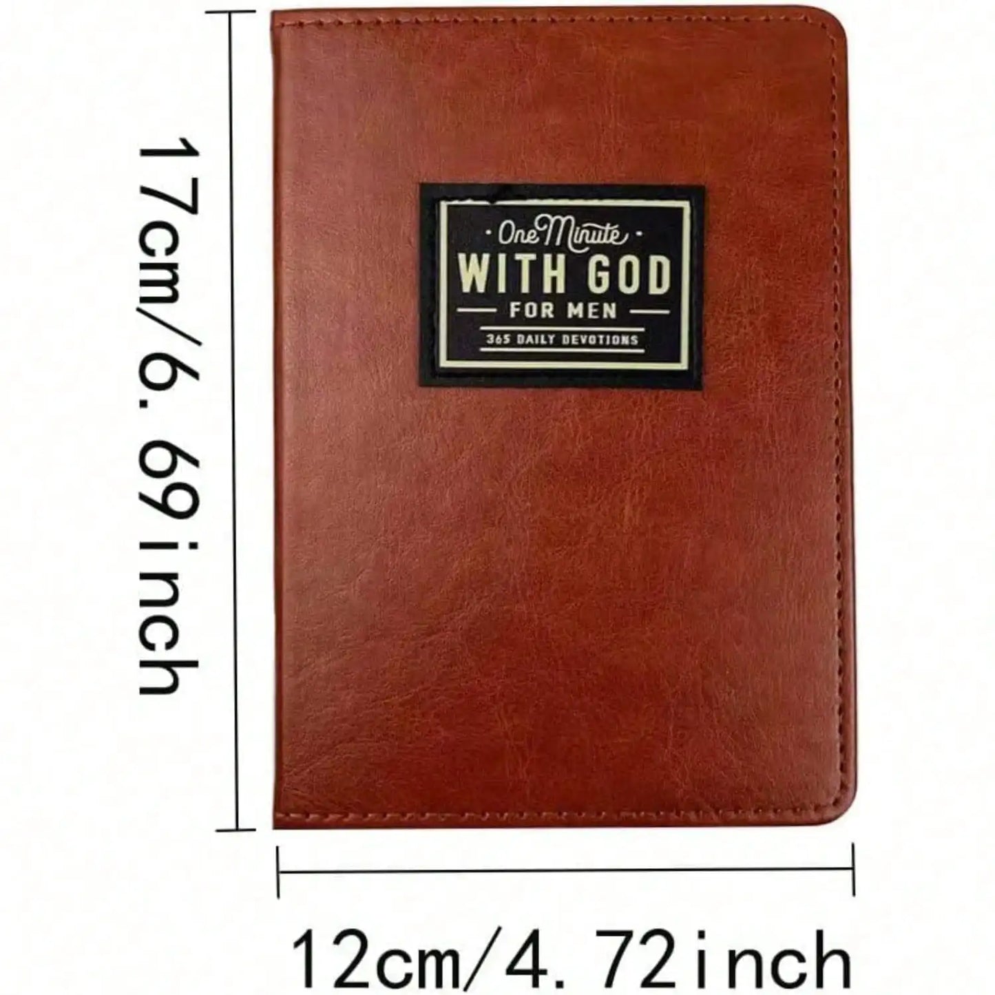 Bview Art One Minute God Men 365 Daily Devotions Brown Leather