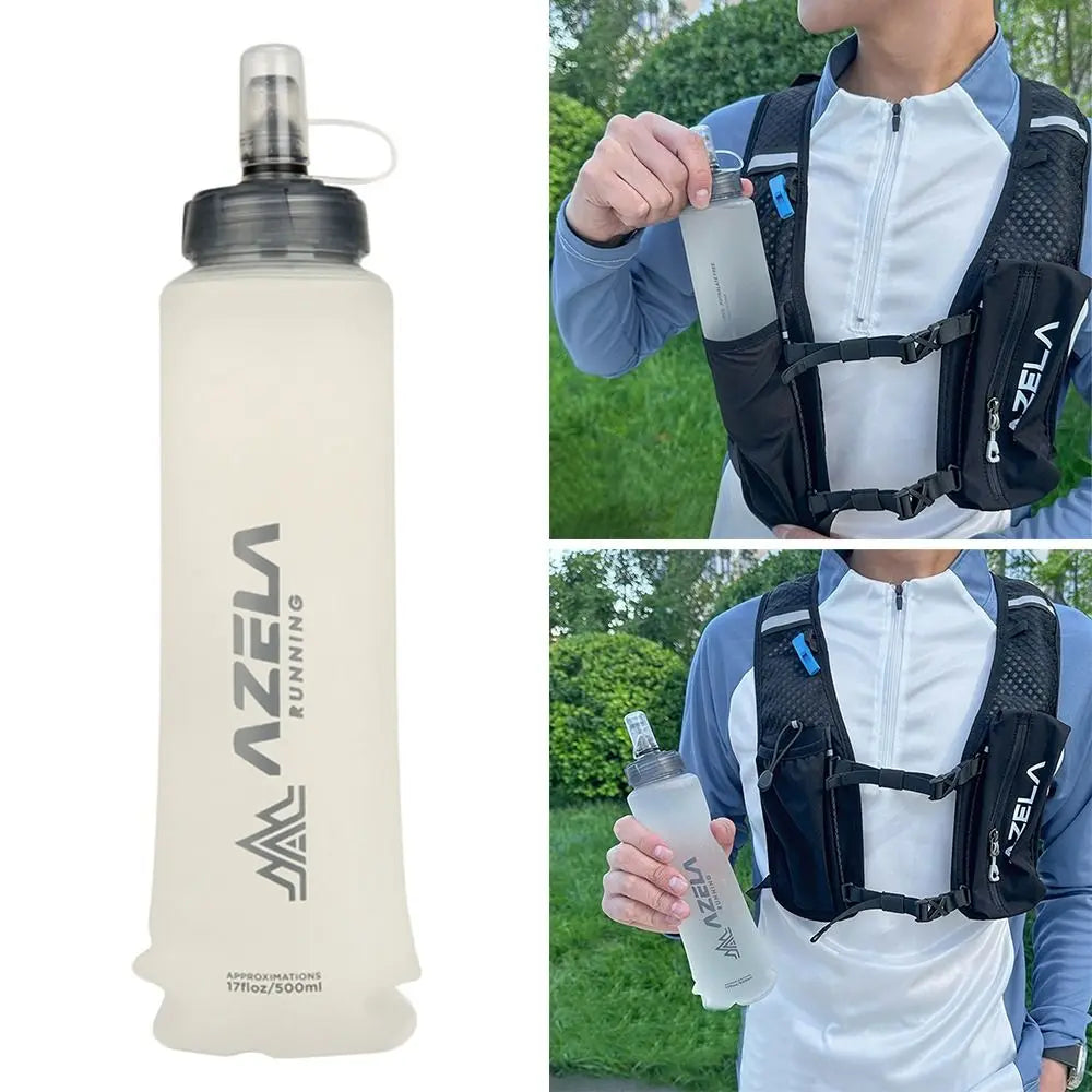 250/500ml Summer Folding Sport Water Bottle Portable Lightweight Soft Water Bag Hiking Running Water Cup Outdoors Peaceful Pleasures Health and Wellness
