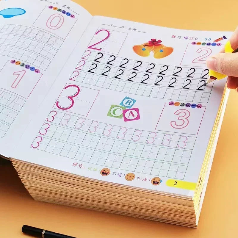 32 Pages Writing Learning Alphabet Math Numbers Kids Children's
