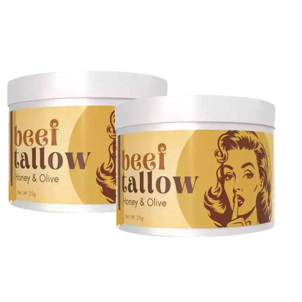 Whipped Beef Tallow & Honey Balm – 25g Natural Moisturizing Face Cream & Body Lotion, Fragrance-Free, Sensitive Skin Safe (1 or 2-Pack) Peaceful Pleasures Health and Wellness 25g X2
