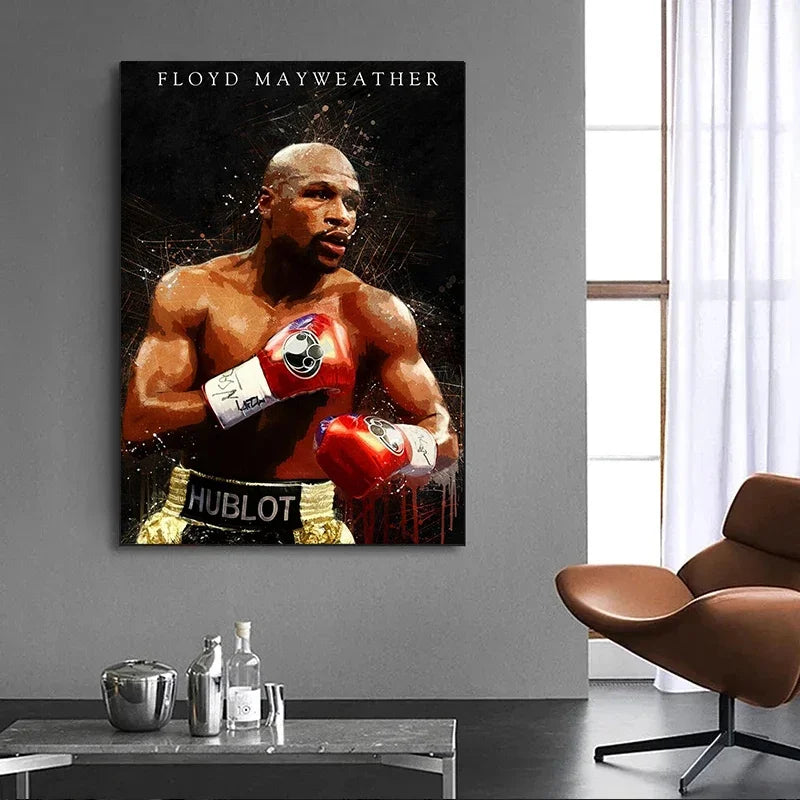 Modern Sports Aesthetics Wall Art Boxer Mike Tyson Manny Pacquiao HD Canvas Poster Prints Home Bedroom Living Room Decor Peaceful Pleasures Health and Wellness