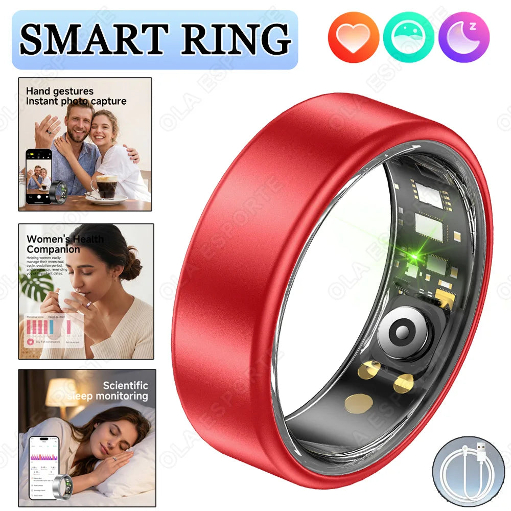 R10 Smart Ring For Men Women with Wireless Charging,SkinTemperature Health and Sleep Monitor,Multi-sport Modes For Andriod IOS Peaceful Pleasures Health and Wellness