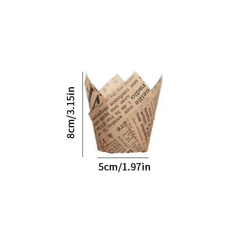 50-Pack Tulip Cupcake Liners – Oilproof Muffin Baking Cups Cupcake Baking Liners Peaceful Pleasures Health and Wellness