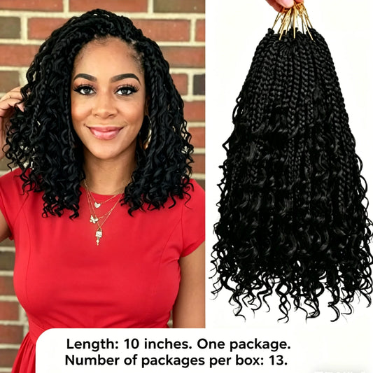 10-inch, 1-pack, 13 strands synthetic Bohemian curly hair is suitable for wedding and travel purposes. Peaceful Pleasures Health and Wellness 1-pack13 strands 1 10inches