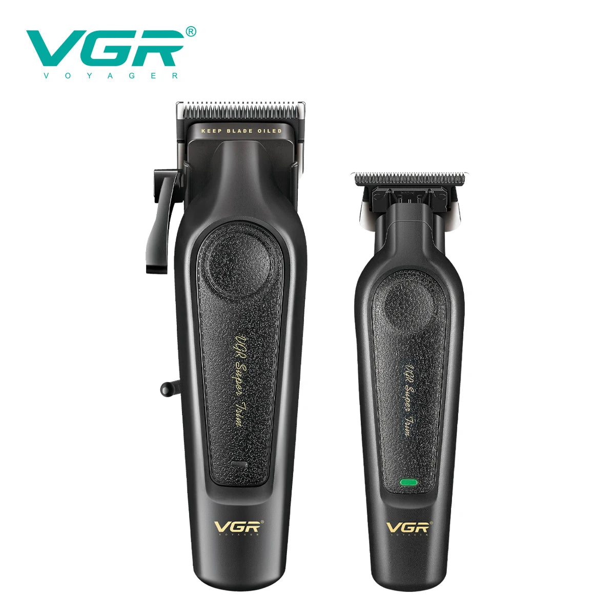 VGR Electric Hair Clipper 2-piece Set Men's Oil Head Carving Electric Push Leather Metal Body Powerful Power Machine V-197&995 Peaceful Pleasures Health and Wellness