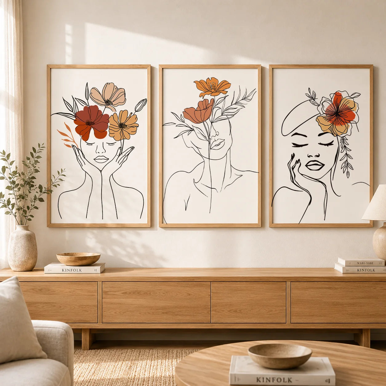 Abstract Minimalist Line Art Woman Canvas Print | Wall Decor Canvas Wall Art Print Peaceful Pleasures Health and Wellness