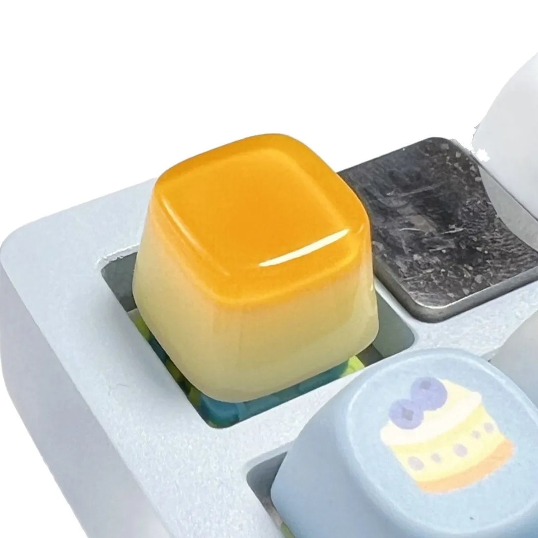Personalized Creative Design Resin Simulation Caramel Pudding Keycap Mango Jelly Cross Axis Mechanical Keyboard Keycaps Single Peaceful Pleasures Health and Wellness