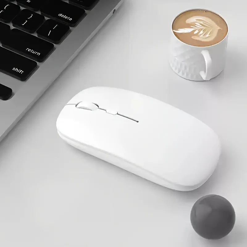 Wireless Mouse Bluetooth-compatible Mouse Ergonomic Mouse Suitable For Laptops Ipads Tablets Laptops Mobile Phone Mice Peaceful Pleasures Health and Wellness Matte-White
